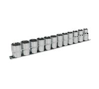 Sealey Metrico Presa Set 12pc 1.3cmSq Drive 6pt Walldrive Standard Lungo AK2695