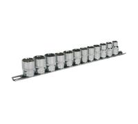 Sealey Metrico Presa Set 12pc 1cm Drive 12pt Walldrive Standard Lunghezza AK2682