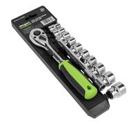 Sealey Metrico Presa Set 12pc 1cmD Cromato Singolo Esagono su Un Scaffale S01242