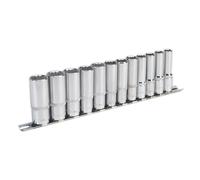 Sealey AK2683 Presa Set 12pc 1cm Sq Drive 12pt Profondo Walldrive Metrico