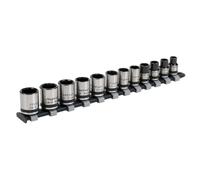 Sealey Metrico Presa Set 12pc 1cmSq Drive Blocco Su 6pt Nero Serie AK2741B