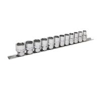 Sealey Metrico Presa Set 12pc 1cmSq Drive Blocco Su 6pt Standard Lungo AK2741