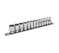 Sealey Metrico Presa Set 13pc 0.6cmSq Drive Blocco Su Cromo 6pt Metrico AK2746