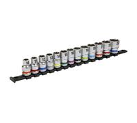 Sealey Metrico Presa Set 13pc 1.3cmSq Drive 6pt Walldrive Standard Lungo AK2661