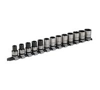 Sealey Metrico Presa Set 13pc 1.3cmSq Drive Blocco Su 6pt Nero Serie