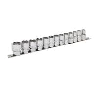 Sealey Metrico Presa Set 13pc 1.3cmSq Drive Blocco Su 6pt Standard Lungo AK2742