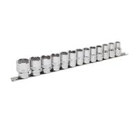 Sealey Metrico Presa Set 13pc 1.3cmSq Drive Blocco Su 6pt Standard Lungo AK2742