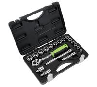 Sealey Metrico Presa Set 19pc 1cmD Cromato Singolo Esagonale con Scatola S01235