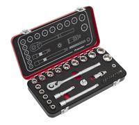 Sealey Metrico Presa Set 1cmSq Drive 31pc Standard Singolo Esagonale AK7921