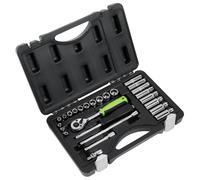 Sealey Metrico Presa Set 26pc 0.6cmD Cromato Profondo & Standard Lunghezza