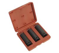Sealey Metrico Set Bussole Profonde 3pc 17 19 21mm 1.3cmSq Inscatolato Drive