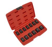 Sealey Metrico Urto Presa Set 13pc 1.3cmSq Drive 12-Point Inscatolato AK5614M