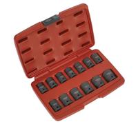 Sealey Metrico Urto Presa Set 13pc 1.3cmSq Drive Totale Drive AK5613TD