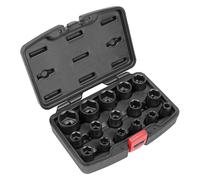 Sealey Metrico Urto Presa Set 16pc 1.3cmD Standard Lunghezza Singolo Hex AK5624M