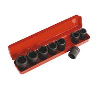 Sealey Metrico Urto Presa Set 8pc 1.9cmSq Drive Standard Lunghezza Ak77/9m