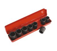 Sealey Metrico Urto Presa Set 8pc 1.9cmSq Drive Standard Lunghezza Ak77/9m