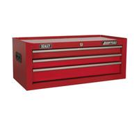 Sealey Mid-Box 3 Cassetto Con Ball-Bearing Guide - Rosso AP223