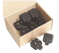Sealey Nero 13A Resistente Spina Confezione Di 10 Pl / 13/3