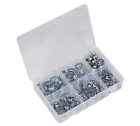 Sealey Clip a O Doppio Orecchio Assortimento 140pc - Zincato AB04