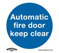 Obbligatorio Sicurezza Insegna - Automatico Fuoco Porta Keep Clear - Autoadesivo