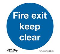 Worksafe SS2V10 Sicurezza Segno Fire Exit Keep Clear - Vinile Autoadesivo - PK10