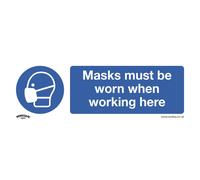 Sealey Obbligatorio Sicurezza Insegna - Maschere Must Be Worn - Autoadesivo
