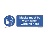 Sealey Obbligatorio Sicurezza Insegna - Maschere Must Be Worn - Autoadesivo