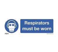 Sealey Obbligatorio Sicurezza Insegna - Respirators Must Be Worn - Plastica