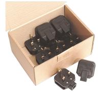 Sealey Nero 13A Resistente Spina Confezione Di 10 Pl / 13/3