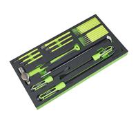 Sealey Portattrezzi Pry Asta Martello & Punzone Set 23pc Misura 510 x 270 x 40mm