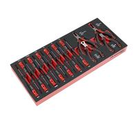 Sealey Precisione Screwdriver & Mini Pinze Set Con Attrezzo Vassoio 17pc TBT67