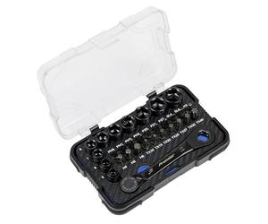 Sealey Premier AK2112 - Set di chiavi a bussola e punte Lock-On™, 31 pezzi, colore: Nero