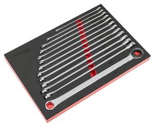 Sealey Premier AK63190 - Set di chiavi fisse a cricchetto extra lungo, 13 pezzi