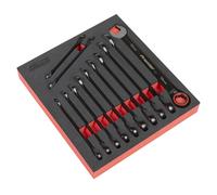 Sealey Premier Nero Metrico Combinazione Chiave a Cricchetto Set 12pc 8-19mm