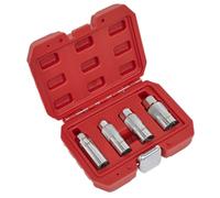 Sealey Presa Candela Accensione Set 4pc 1cmSq Guida Metrica Gomma Inserti AK6556