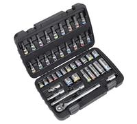 Sealey Presa e Incavo Set di Punte 1cmSq Drive 42pc Con Esagonale & Torx AK7915