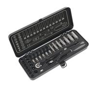 Sealey Presa Set 32pc 0.6cmSq Drive 6pt Walldrive® Metrico Serie Nera AK797