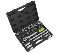 Sealey Presa Set Estendibile Cricchetto 1.3cmSq Drive 26pc Standard Lungo S01288
