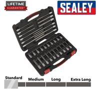 Sealey Professionale Trx-Star Bussola Torx Set Punte 30pc 1cmSq Drive T20 - T70