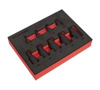 Sealey Profilo Basso Urto Esagonale Presa Set di Punte 0.6cm & 1cm Sq Drive 9pc