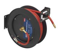 Sealey Retrattile Aria Tubo Metallo Bobina 15 Metro 10mm Id Gomma Tubo SA841