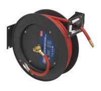 Sealey Retrattile Aria Tubo Metallo Bobina 15 Metro 10mm Id Gomma Tubo SA841