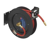 Sealey Retrattile Tubo Aria Acciaio Rocchetto 8 Metri 10mm Id Gomma Tubo SA84