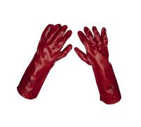 Sealey Rosso PVC Guanti di Protezione 450mm - Confezione Di 12 Coppie 9114/12