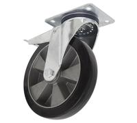 Sealey Ruota Girevole In Gomma Pesante Con Blocco Totale 200mm - Trade SCW5