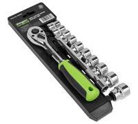 Sealey Metrico Presa Set 12pc 1cmD Cromato Singolo Esagono su Un Scaffale S01242