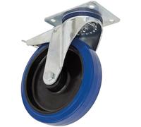 Sealey Resistente Blu Elastico Gomma Girevole Rotella Ruota Con Totali Blocco