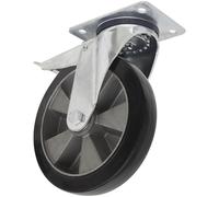Sealey Resistente Gomma Rotella Ruota Girevole Con Totale Blocco 125mm - Trade