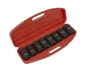 Sealey Set Bussole Impact Deep 8pz 1in 24-41mm WallDrive AK888M