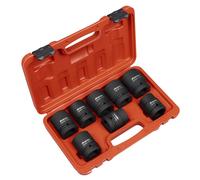 Sealey Set Bussole Impatto 8 pz 1in Metric WallDrive 24-41mm AK889M